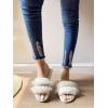 imageVerdusa Womens Pearls Open Toe Fuzzy House Slippers Faux Fur Bedroom ShoesPlain White