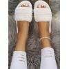 imageVerdusa Womens Pearls Open Toe Fuzzy House Slippers Faux Fur Bedroom ShoesWhite
