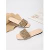 imageVerdusa Womens Rhinestone Sandals Glitter Casual Sandal Flats Open Toe Sparkle SlidesApricot and Gold