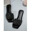 imageVerdusa Womens Rhinestone Sandals Glitter Casual Sandal Flats Open Toe Sparkle SlidesBlack