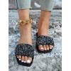 imageVerdusa Womens Rhinestone Sandals Glitter Casual Sandal Flats Open Toe Sparkle SlidesBlack