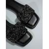imageVerdusa Womens Rhinestone Sandals Glitter Casual Sandal Flats Open Toe Sparkle SlidesBlack