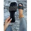 imageVerdusa Womens Rhinestone Sandals Glitter Casual Sandal Flats Open Toe Sparkle SlidesBlack