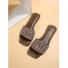 imageVerdusa Womens Rhinestone Sandals Glitter Casual Sandal Flats Open Toe Sparkle SlidesCoffee Brown