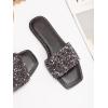 imageVerdusa Womens Rhinestone Sandals Glitter Casual Sandal Flats Open Toe Sparkle SlidesDark Brown and Purple
