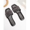imageVerdusa Womens Rhinestone Sandals Glitter Casual Sandal Flats Open Toe Sparkle SlidesDark Brown and Purple