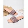 imageVerdusa Womens Rhinestone Sandals Glitter Casual Sandal Flats Open Toe Sparkle SlidesDusty Pink