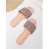 imageVerdusa Womens Rhinestone Sandals Glitter Casual Sandal Flats Open Toe Sparkle SlidesDusty Pink