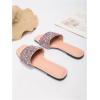 imageVerdusa Womens Rhinestone Sandals Glitter Casual Sandal Flats Open Toe Sparkle SlidesDusty Pink