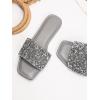 imageVerdusa Womens Rhinestone Sandals Glitter Casual Sandal Flats Open Toe Sparkle SlidesGrey