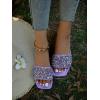 imageVerdusa Womens Rhinestone Sandals Glitter Casual Sandal Flats Open Toe Sparkle SlidesPurple