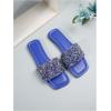 imageVerdusa Womens Rhinestone Sandals Glitter Casual Sandal Flats Open Toe Sparkle SlidesRoyal Blue