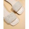 imageVerdusa Womens Rhinestone Sandals Glitter Casual Sandal Flats Open Toe Sparkle SlidesWhite