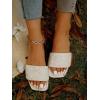 imageVerdusa Womens Rhinestone Sandals Glitter Casual Sandal Flats Open Toe Sparkle SlidesWhite