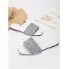 imageVerdusa Womens Rhinestone Sandals Glitter Casual Sandal Flats Open Toe Sparkle SlidesWhite and Sliver