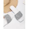 imageVerdusa Womens Rhinestone Sandals Glitter Casual Sandal Flats Open Toe Sparkle SlidesWhite and Sliver