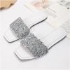 imageVerdusa Womens Rhinestone Sandals Glitter Casual Sandal Flats Open Toe Sparkle SlidesWhite and Sliver