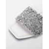 imageVerdusa Womens Rhinestone Sandals Glitter Casual Sandal Flats Open Toe Sparkle SlidesWhite and Sliver