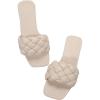 imageVerdusa Womens Braided Sandals Square Open Toe Slides Sandals Summer ShoesBeige