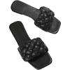 imageVerdusa Womens Braided Sandals Square Open Toe Slides Sandals Summer ShoesBlack