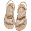 imageVerdusa Womens Casual Cross Woven Sandals Vacation Summer Beach Flat Sandals ShoesBeige