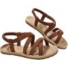 imageVerdusa Womens Casual Cross Woven Sandals Vacation Summer Beach Flat Sandals ShoesLight Brown
