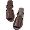 imageVerdusa Womens Cut Out Slide Sandals Open Toe Summer Flat Sandals Outdoor ShoesChocolate Brown