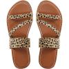imageVerdusa Womens Leopard Print Strappy Summer Flat Sandals Slip On SlidesWhite