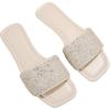 imageVerdusa Womens Rhinestone Sandals Glitter Casual Sandal Flats Open Toe Sparkle SlidesWhite