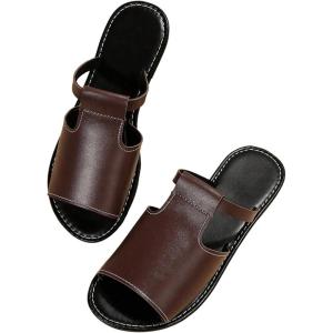 imageVerdusa Womens Cut Out Slide Sandals Open Toe Summer Flat Sandals Outdoor ShoesBrown and Black