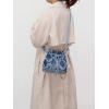 imageVerdusa Womens Mini Rhinestone Faux Pearl Decor Drawstring Chain Bucket Bag Crossbody BagBlue