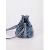 imageVerdusa Womens Mini Rhinestone Faux Pearl Decor Drawstring Chain Bucket Bag Crossbody BagBlue