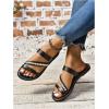 imageVerdusa Womens Pearls Braided Flat Sandals Open Toe Slip On Beach SlidesBlack