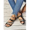 imageVerdusa Womens Pearls Braided Flat Sandals Open Toe Slip On Beach SlidesBlack
