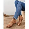 imageVerdusa Womens Pearls Braided Flat Sandals Open Toe Slip On Beach SlidesBrown