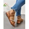 imageVerdusa Womens Pearls Braided Flat Sandals Open Toe Slip On Beach SlidesMedium Brown