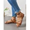 imageVerdusa Womens Pearls Braided Flat Sandals Open Toe Slip On Beach SlidesMedium Brown