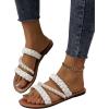 imageVerdusa Womens Pearls Braided Flat Sandals Open Toe Slip On Beach SlidesWhite