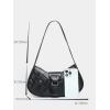 imageVerdusa Womens Pleated Hobo Shoulder Bag PU Leather Clutch HandbagBlack