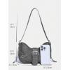 imageVerdusa Womens Pleated Hobo Shoulder Bag PU Leather Clutch HandbagDark Grey