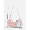 imageVerdusa Womens Pleated Hobo Shoulder Bag PU Leather Clutch HandbagLight Pink