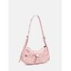 imageVerdusa Womens Pleated Hobo Shoulder Bag PU Leather Clutch HandbagLight Pink