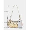 imageVerdusa Womens Pleated Hobo Shoulder Bag PU Leather Clutch HandbagMetallic Gold