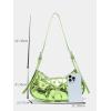 imageVerdusa Womens Pleated Hobo Shoulder Bag PU Leather Clutch HandbagMetallic Green