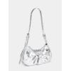 imageVerdusa Womens Pleated Hobo Shoulder Bag PU Leather Clutch HandbagMetallic Silver