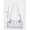 imageVerdusa Womens Pleated Hobo Shoulder Bag PU Leather Clutch HandbagMetallic Silver