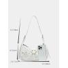 imageVerdusa Womens Pleated Hobo Shoulder Bag PU Leather Clutch HandbagWhite Crocodile