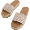 imageVerdusa Womens Single Band Espadrille Flatform Sandals Straw Slip On Slides