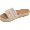 imageVerdusa Womens Single Band Espadrille Flatform Sandals Straw Slip On Slides