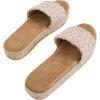 imageVerdusa Womens Single Band Espadrille Flatform Sandals Straw Slip On Slides